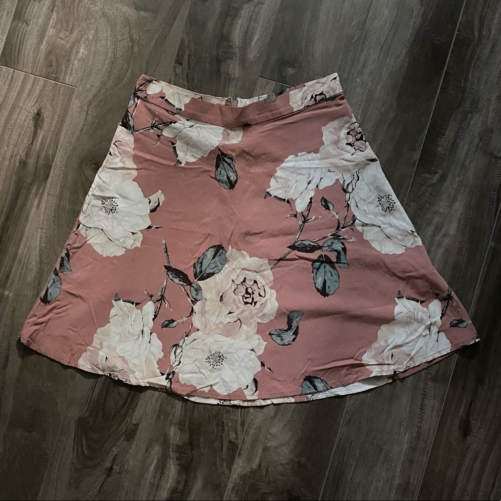 Dynamite A-Line Floral Mini Skirt